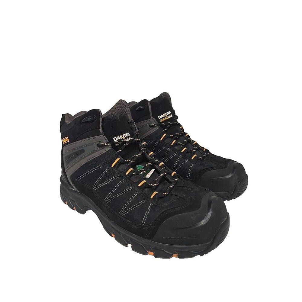 DAKOTA Mens Mid-Cut Quad Comfort Steel Toe CP Work Boot 26039MDQC-AS Black 11W/L